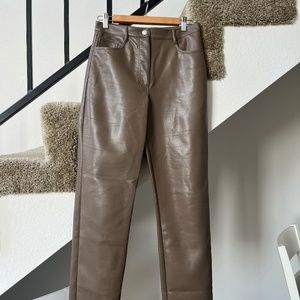 Melina high rise straight vegan leather pants